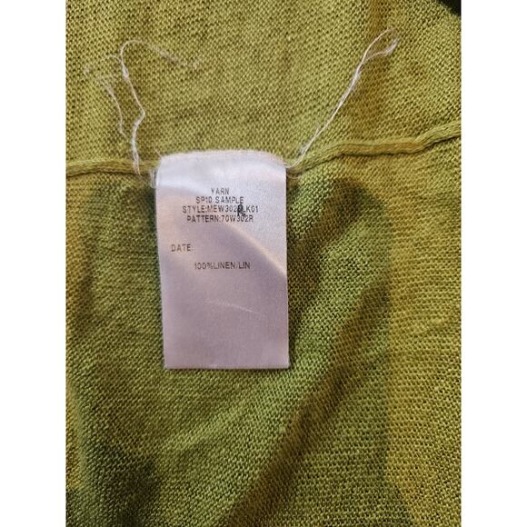 Lafayette 148 open front drapy cardigan green linen medium - Picture 6 of 6